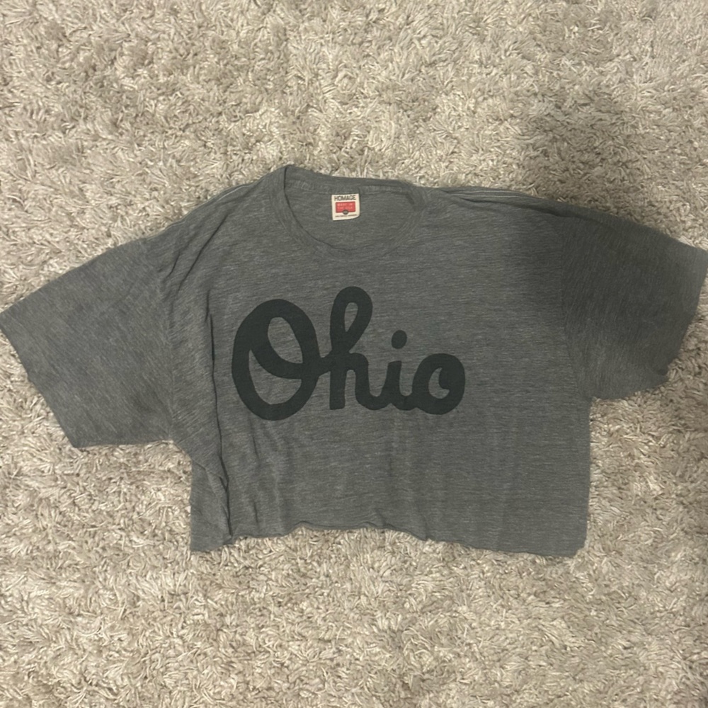 HOMAGE Script Ohio Gray Graphic Tee